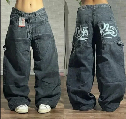 High-quality New Jeans Y2K Street Popular Multicolor U Brand Retro Wide-leg Pants Unisex Casual Loose Joker Couple Jeans Pants