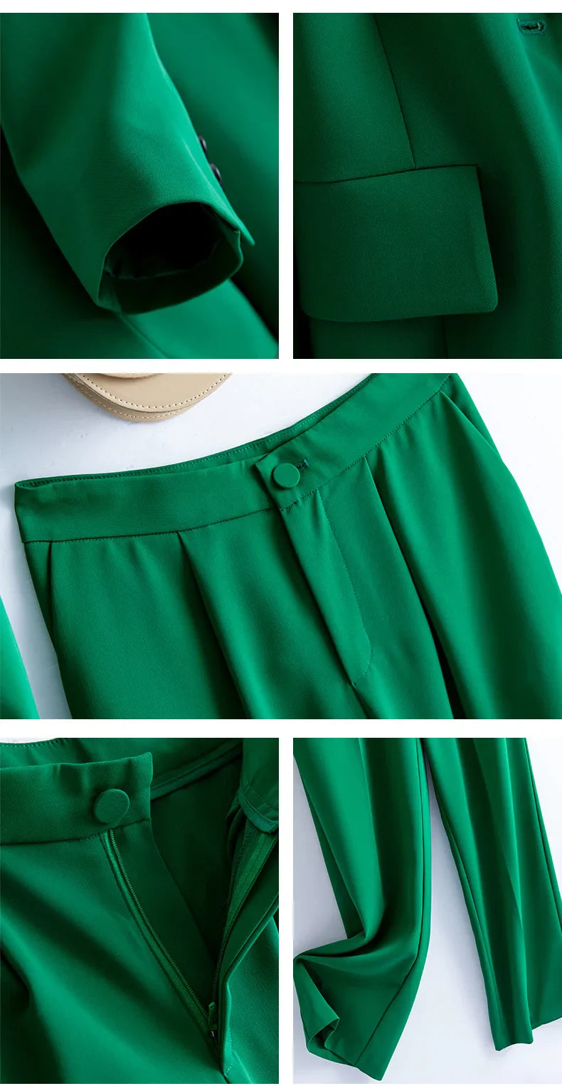 Fashion Casual Pants Suit the New Korean Pop Lapel Loose Pants Blouse Professional Suit Two-piece Women Elegant Set