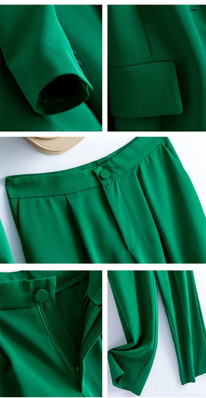 Fashion Casual Pants Suit the New Korean Pop Lapel Loose Pants Blouse Professional Suit Two-piece Women Elegant Set