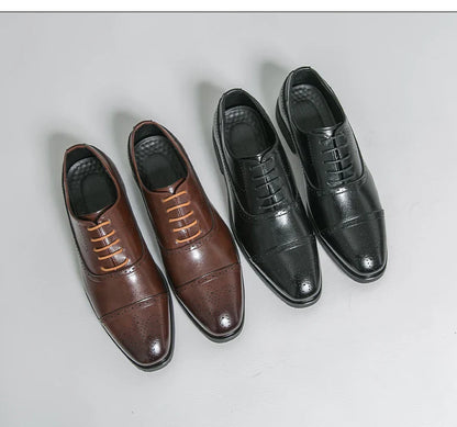 Classic Office Dress Shoes Trend Casual Business Oxford Shoes For Men Social Wedding Brogues Social Leather Shoes Male