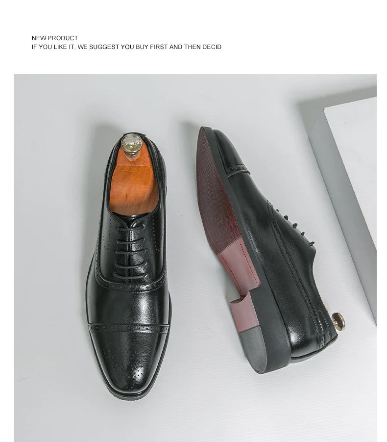 Classic Office Dress Shoes Trend Casual Business Oxford Shoes For Men Social Wedding Brogues Social Leather Shoes Male
