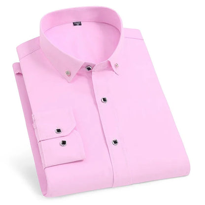 2024 Men's Long-sleeved Plaid Casual Shirts Fashion Classic Striped Business Social Dress Shirts Breathable Cotton Men Blousers