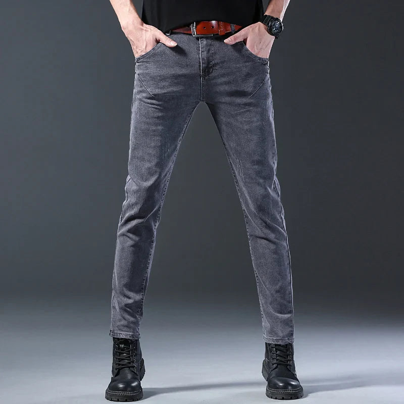 2024 New Men Spring and Autumn Korean Version Comfort Men Stretch Youth Slim Fashion  Skinny Jeans Pants Designer Clothes