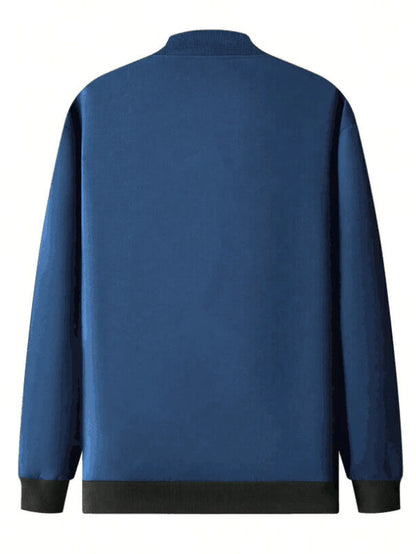 2024 Spring and Autumn New Baseball Collar Short Loose Solid Color Jacket Men's Business Casual Thin Coat Trend