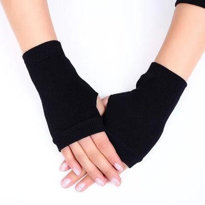 New Men Winter Wool Fingerless Gloves Half Finger Writting Office Knitted Alpaca Warm Leather Label Outdoor Thick Driving Gloves