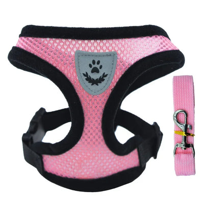 Pet Cat Dog Harness with Lead Leash Adjustable Vest Polyester Mesh Breathable Harnesses Reflective for Small Dog Cat Accessorie
