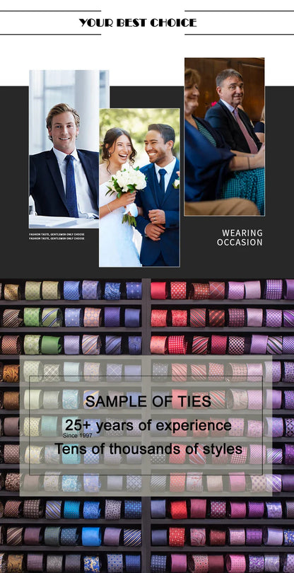 Luxury 8CM Mens Necktie Purple Color Stripes Floral Plaid Ties For Man Groom Jacquard Woven Neck Tie For Business Wedding Party
