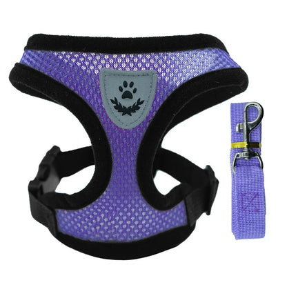 Pet Cat Dog Harness with Lead Leash Adjustable Vest Polyester Mesh Breathable Harnesses Reflective for Small Dog Cat Accessorie