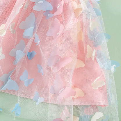 Baby Girl Party Princess Dress Summer Toddler 3d Fairy Butterfly Wings Hanging Strap Mesh Cute Fashion Dress