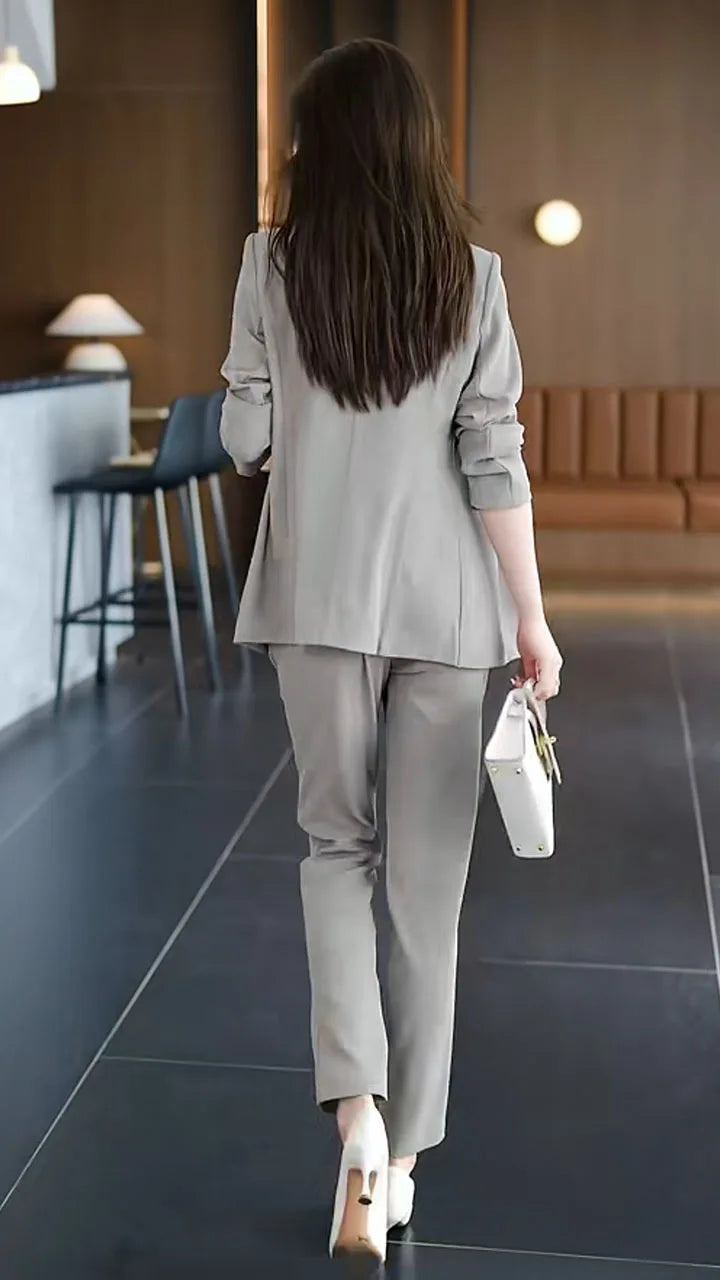 Summer Thin Jacket Blazer Casual Pencil Pants Vest Three Piece Set Elegant Women's Pants Set Office Outfits Business Clothing