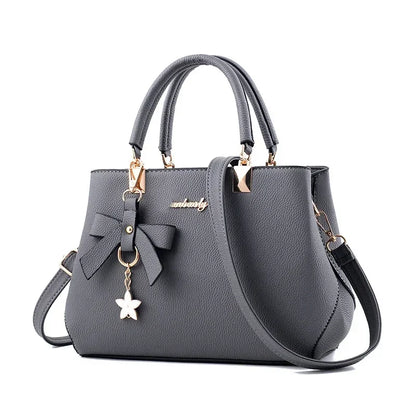 Elegant Women Messenger Bags With Flower Pendant Office Ladies Totes Pure Handbag For Female Crossbody Shoulder Bags