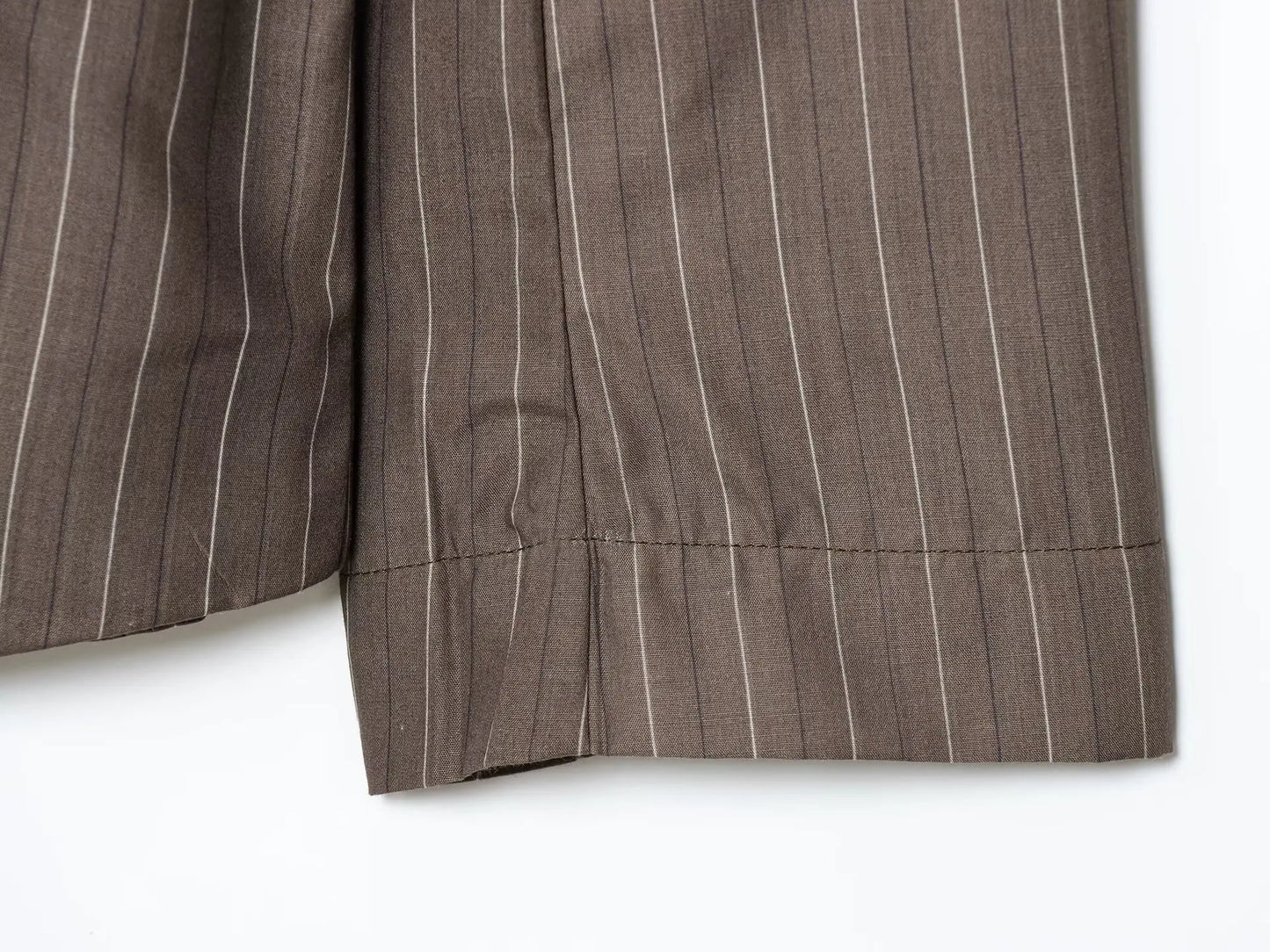 Office Lady Chic Brown Suits V Neck Striped Loose Blazer High Waist Wide Leg Pants Fashion Casual Women Suits Костюм Офисный
