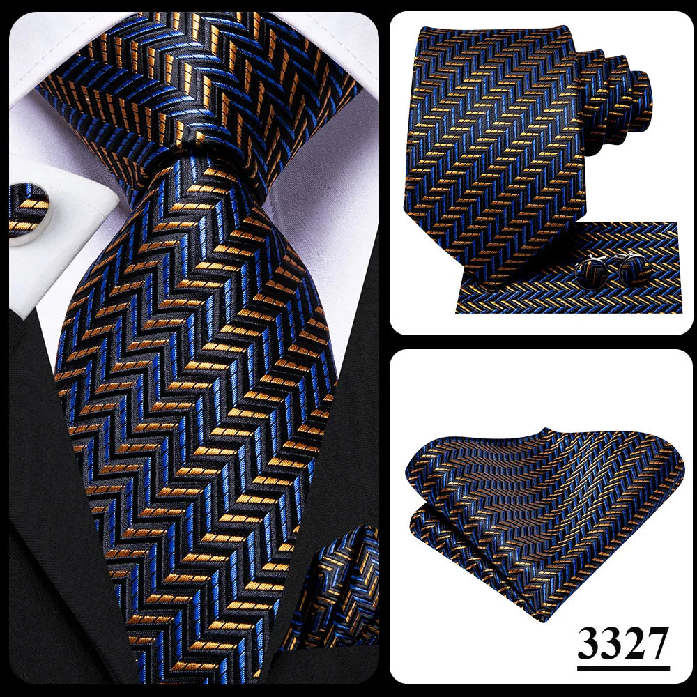 Hi-Tie Blue Business Solid 100% Silk Men's Tie NeckTie 8.5cm Ties for Men Formal Luxury Wedding High Quality Gravata