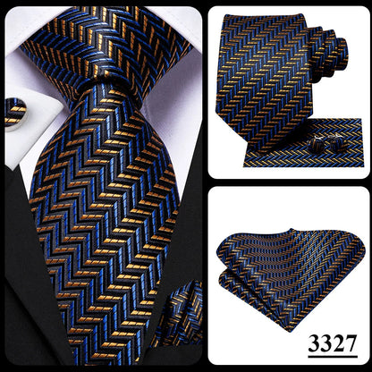 Hi-Tie Psialey Black Gold Silk Elegant Tie For Men Groom Wedding Men Necktie Pocket Square Cufflink Accessory Wholesale Designer