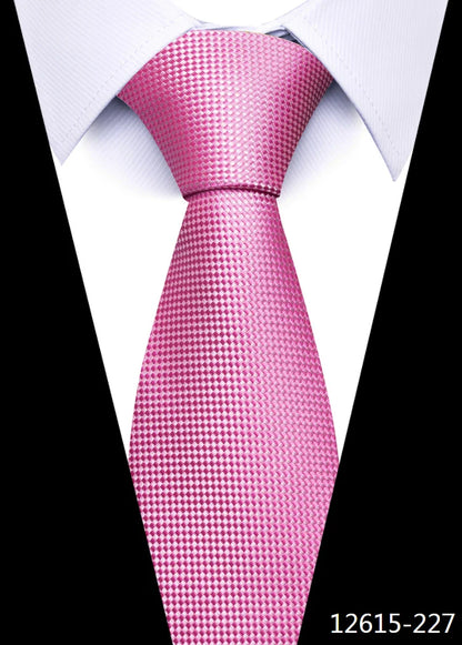 Tie For Men Newest design Luxurious 7.5 cm Necktie Shirt Accessories Striped Dark Red Man's New Year's Day