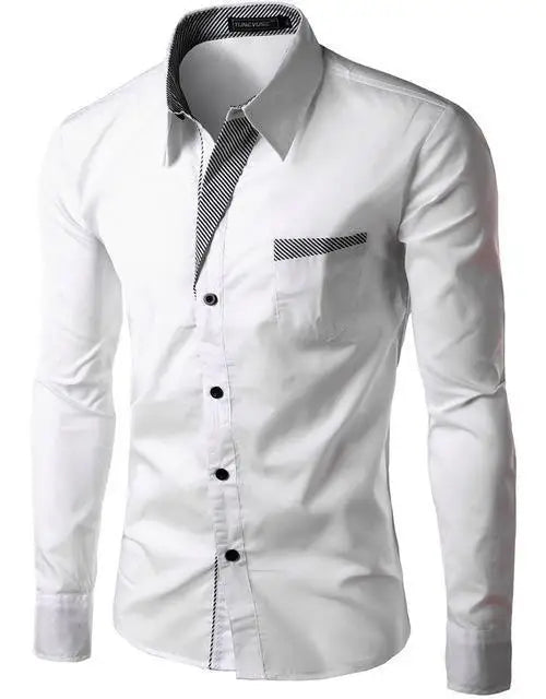 20224Hot Sale New Fashion Camisa Masculina Long Sleeve Shirt Men Slim fit Design Formal Casual Brand Male Dress Shirt Size M-4XL