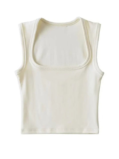 Deep Square Collar Vests 2023 Summer New Fashion Sexy Women's Crop Tops Sling Vest Camis