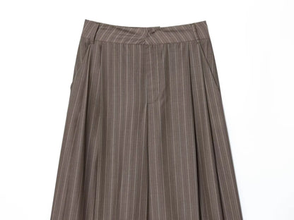 Office Lady Chic Brown Suits V Neck Striped Loose Blazer High Waist Wide Leg Pants Fashion Casual Women Suits Костюм Офисный