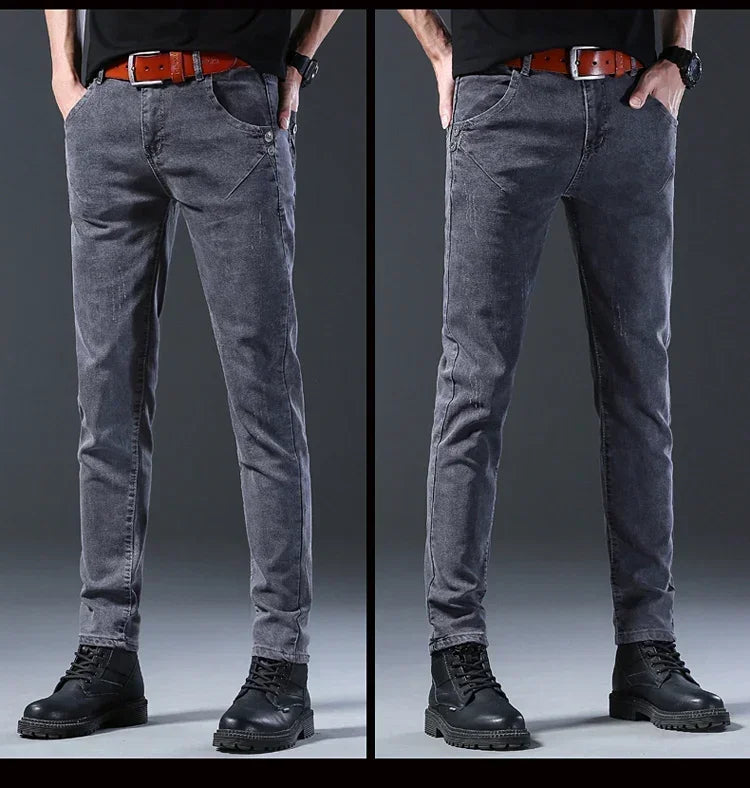 2024 New Men Spring and Autumn Korean Version Comfort Men Stretch Youth Slim Fashion  Skinny Jeans Pants Designer Clothes