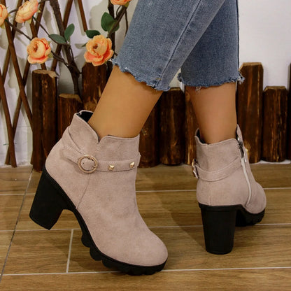 2024 New Spring Winter Women Boots High Quality Lace-up European Ladies Shoes for Women High Heels Women Boots Fast Delivery