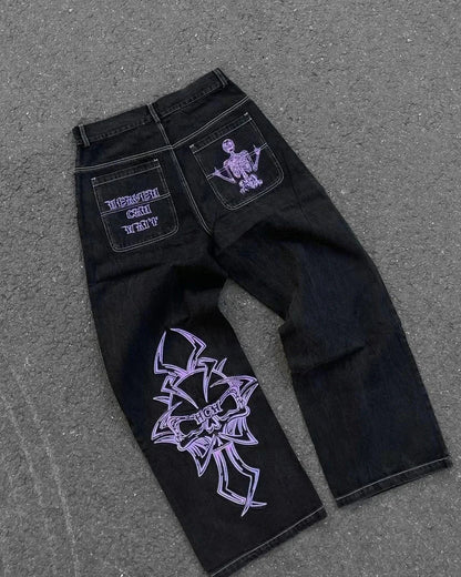 High-quality New Jeans Y2K Street Popular Multicolor U Brand Retro Wide-leg Pants Unisex Casual Loose Joker Couple Jeans Pants