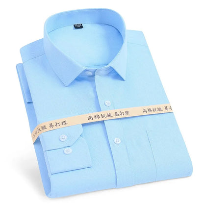 2024 Men's Long-sleeved Plaid Casual Shirts Fashion Classic Striped Business Social Dress Shirts Breathable Cotton Men Blousers