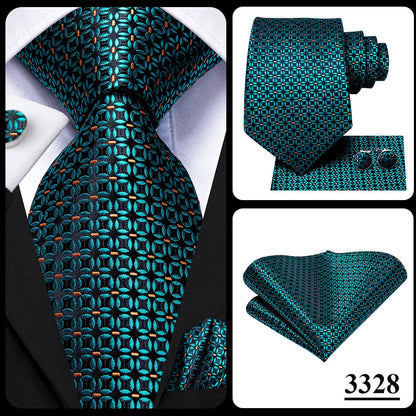 Hi-Tie Blue Business Solid 100% Silk Men's Tie NeckTie 8.5cm Ties for Men Formal Luxury Wedding High Quality Gravata