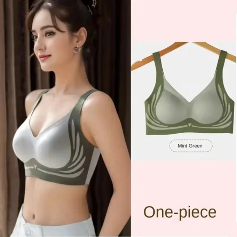 Super Gather Wireless Push-up Bra Women Gathered Up Soft Support Adjustable Underwear Anti-sagging Seamless Lift-up Bra