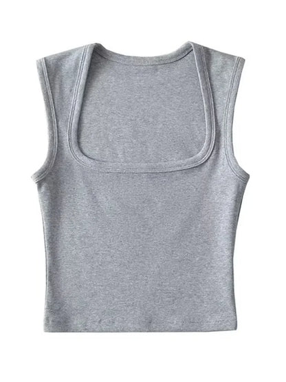 Deep Square Collar Vests 2023 Summer New Fashion Sexy Women's Crop Tops Sling Vest Camis