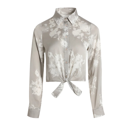 AP 2025 Spring and Summer Women Floral Printing Satin Slip Dress Knitting Cardigan Fashion