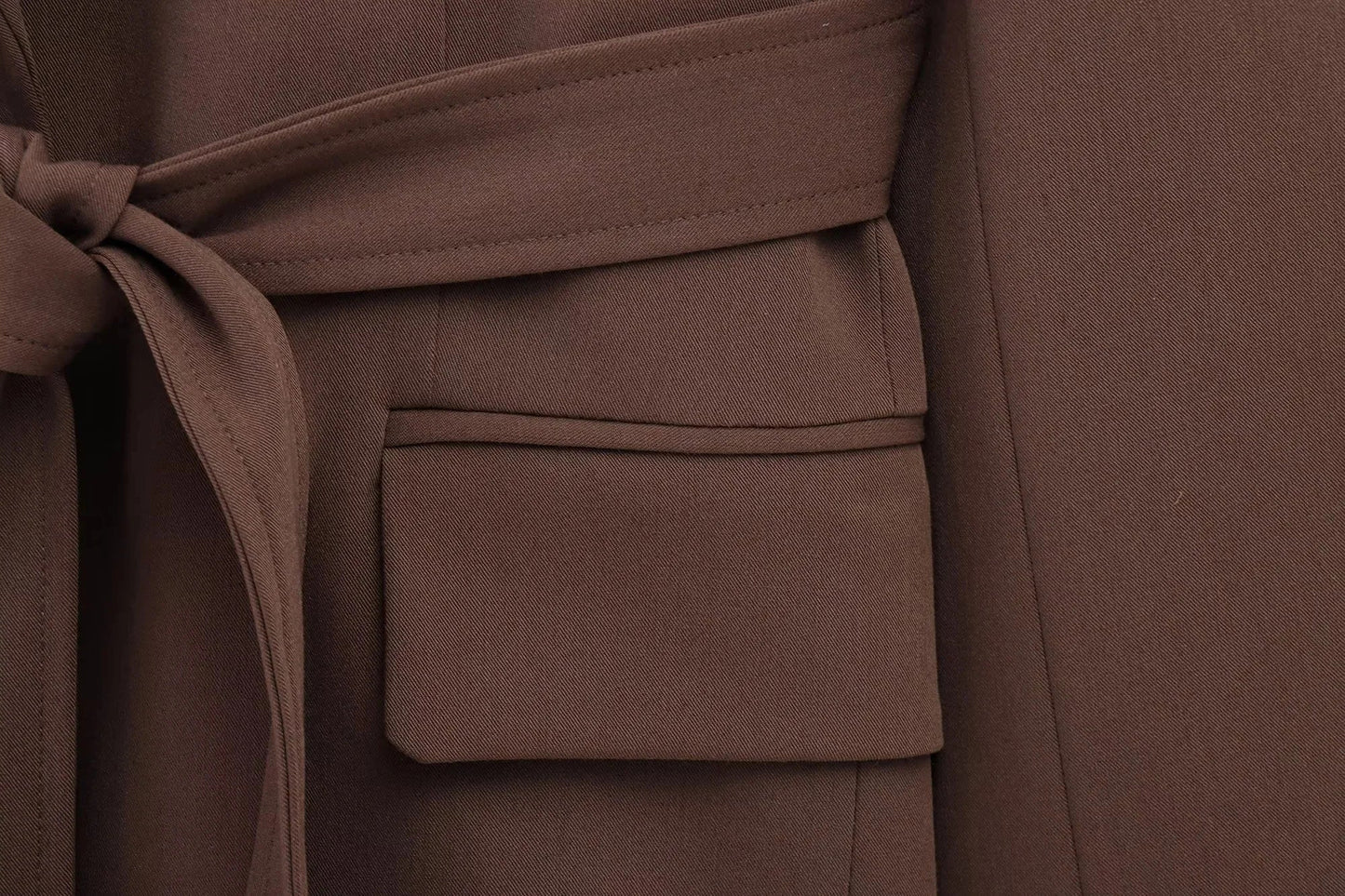 KONDALA 2026 Spring Office Lady Elegant Brown Women Suit Fashion Casual Sashes Oversized Shrug Blazer Chic Zipper Long Pant