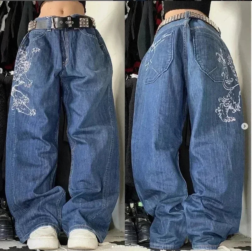 High-quality New Jeans Y2K Street Popular Multicolor U Brand Retro Wide-leg Pants Unisex Casual Loose Joker Couple Jeans Pants