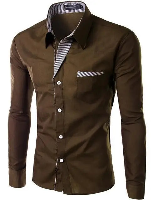 20224Hot Sale New Fashion Camisa Masculina Long Sleeve Shirt Men Slim fit Design Formal Casual Brand Male Dress Shirt Size M-4XL