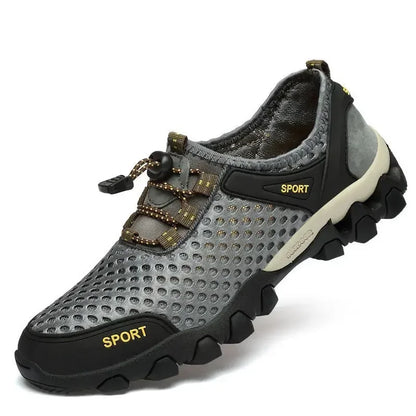 Men Sneakers Summer Wading Mesh Shoes Comfortable Slip on Outdoor Hiking Shoes Zapatos Hombre Casual Climbing Trekking Footwear