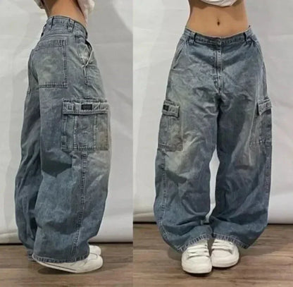 High-quality New Jeans Y2K Street Popular Multicolor U Brand Retro Wide-leg Pants Unisex Casual Loose Joker Couple Jeans Pants