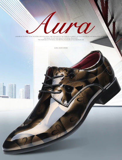 Luxury Men Oxford Shoes Retro Floral Pattern Men Dress Shoes Fashion Lace-Up Flats High Quality Business Men Party Wedding Shoes