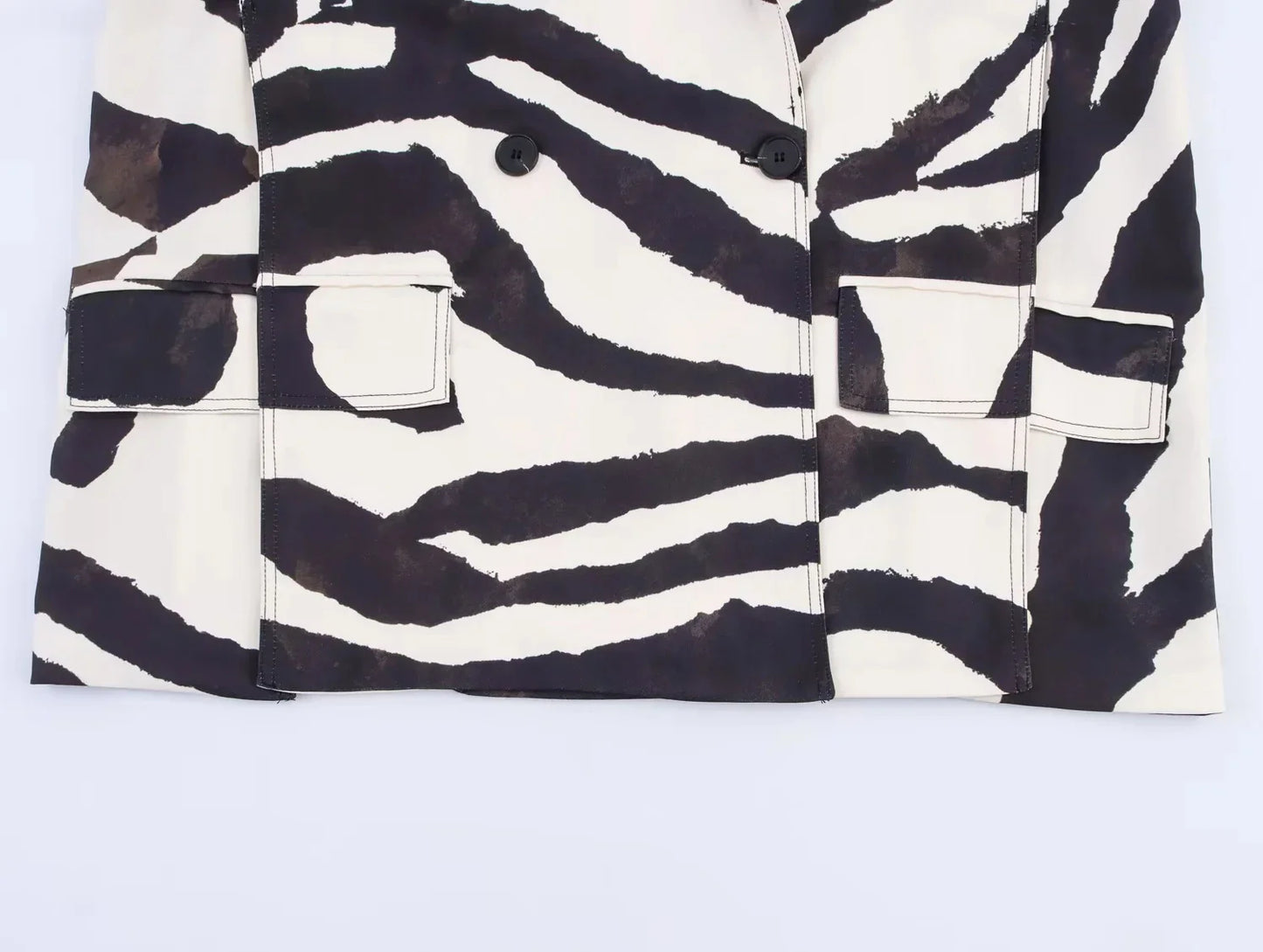 KONDALA Vintage Zebra Print Women Suits V Neck Oversized Long Blazer High Waist Wide Leg Pants Fashion 2025 Fall Streetwear Suit