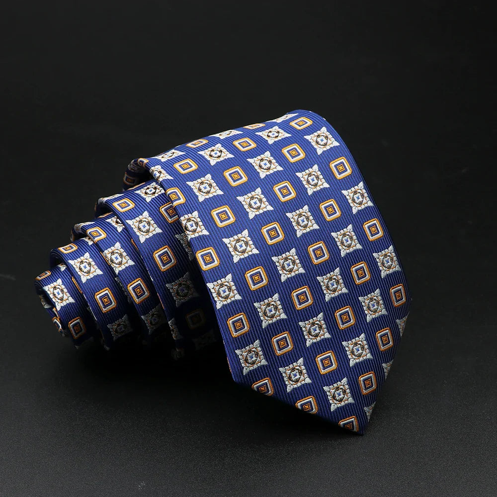 New Style Fashion Jacquard Floral Paisley Necktie Polyester Male Narrow Red Blue Tie Suit Shirt Gift For Men Accessory Gravatas