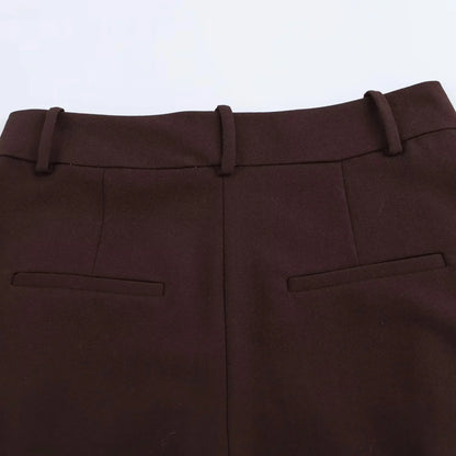 KONDALA 2026 Spring Summer Elegant Valentine‘s Day Suits Fashion Shrug Pockets Blazers Elegant Zipper Skirts Chic Baggy Pants