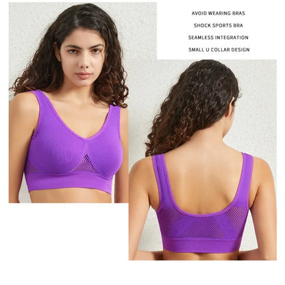 Seamless Bras For Women Push Up Sports Bralette Female Non-wire No Pad Crop Top Hollow Breathable Sexy Lingerie S-5XL Brassiere