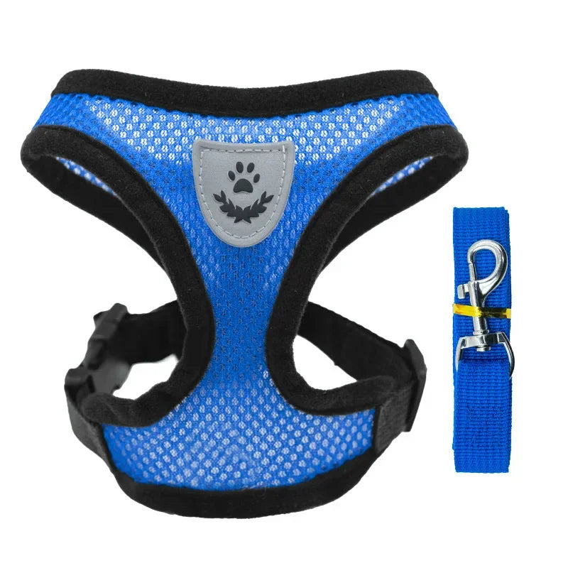 Pet Cat Dog Harness with Lead Leash Adjustable Vest Polyester Mesh Breathable Harnesses Reflective for Small Dog Cat Accessorie