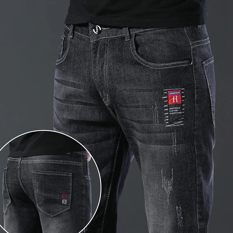 2024 New Men Spring and Autumn Korean Version Comfort Men Stretch Youth Slim Fashion  Skinny Jeans Pants Designer Clothes