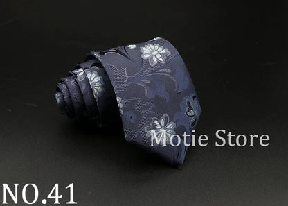 New Style Fashion Jacquard Floral Paisley Necktie Polyester Male Narrow Red Blue Tie Suit Shirt Gift For Men Accessory Gravatas