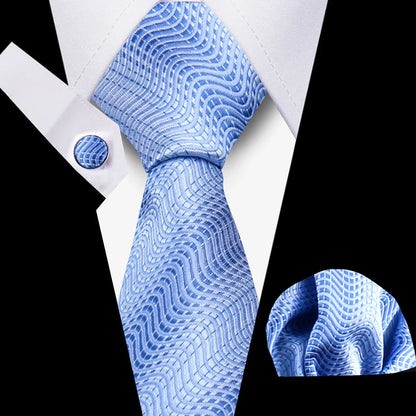 Tie For Men Classic Plaid Handkerchiefs Red Necktie Cufflinks For Men Blouse Business Wedding Accessories Women Collar Man Gift