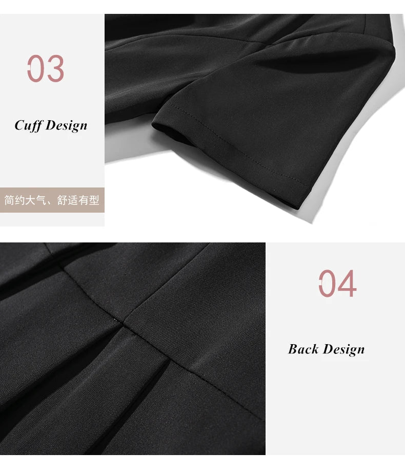 NAVIU Fashion Pink Short Sleeve Professional Suit Women New Summer Elegant Formal Slim Blazer And Pants Office Ladies Work Wear
