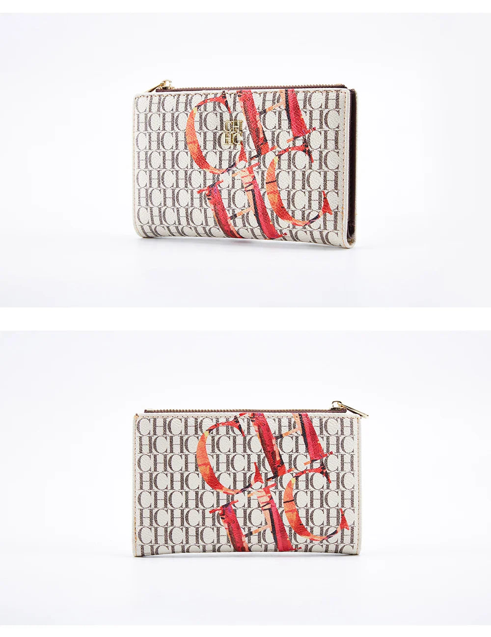 CHCH-Women's Cartoon Printing Long Wallet Retro Classic Wallet PVC Material Fashion Simple Large Capacity Bags