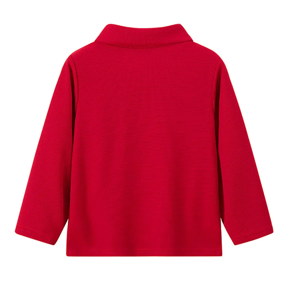Children's solid color POLO shirt boy handsome fashion sports T-shirt girl lapel casual and comfortable half sleeve.
