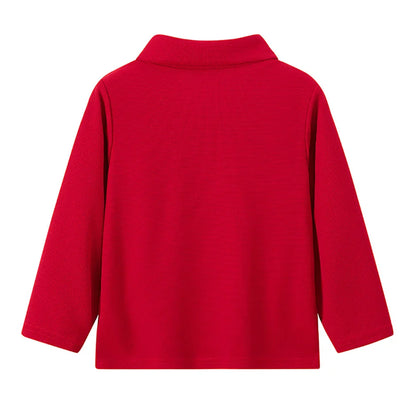 Children's solid color POLO shirt boy handsome fashion sports T-shirt girl lapel casual and comfortable half sleeve.