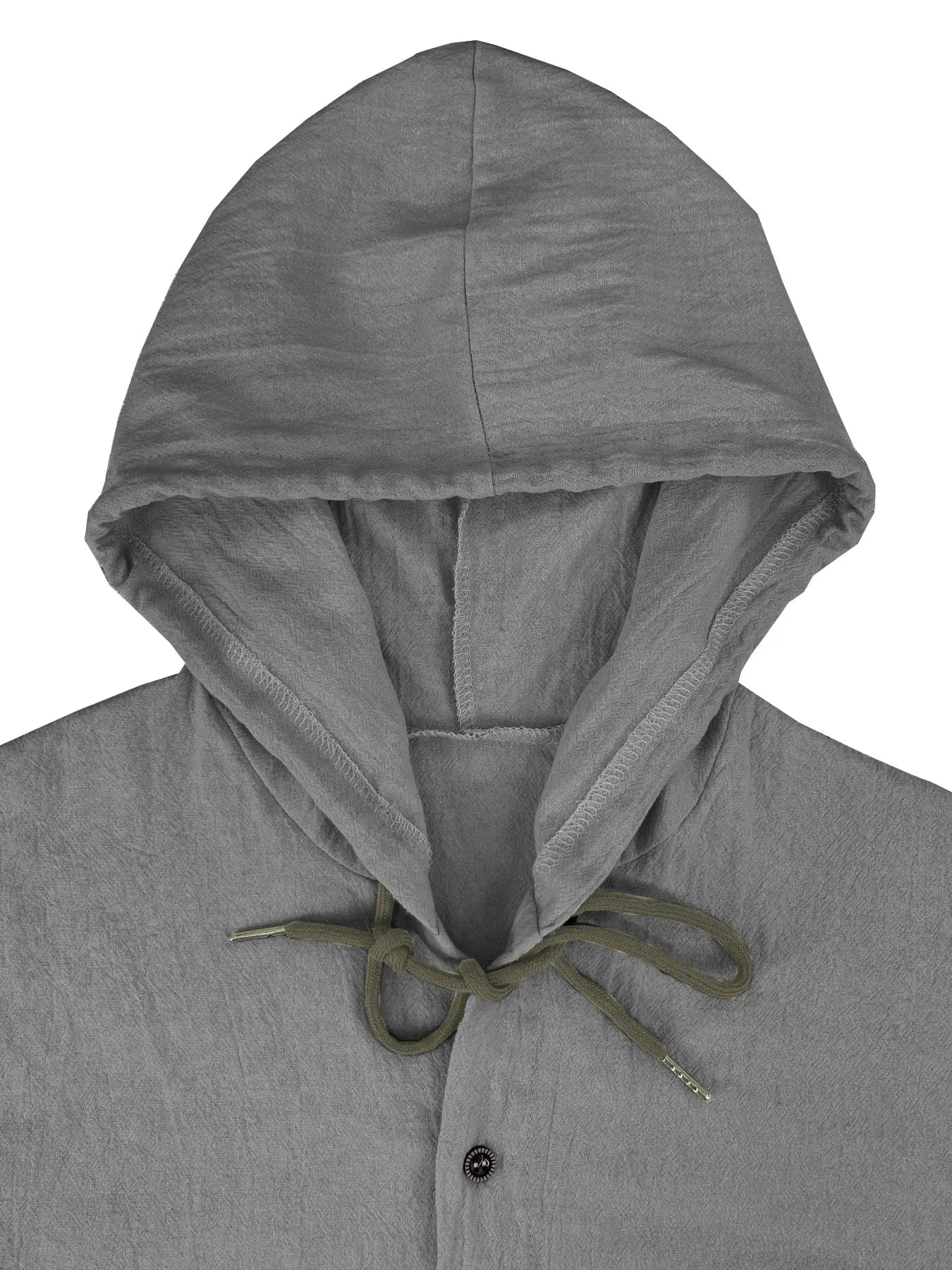 Summer Men's Linen Shirt Solid Streetwear Long Sleeve Hoodie Cardigan Clothing For Men Button Tops Casual Loose Men Hooded Shirt