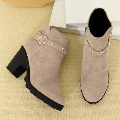 2024 New Spring Winter Women Boots High Quality Lace-up European Ladies Shoes for Women High Heels Women Boots Fast Delivery